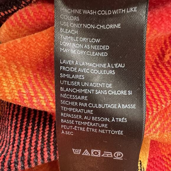 Free People Size XS Ashima Chenille Plaid Duster Maxi Jacket Orange Fall Boho - Picture 12 of 13